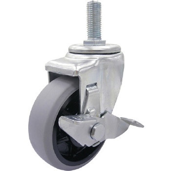 ねじ込みキャスターS付自在車 ナイロンホイルウレタン車輪ベアリング入 ユーエイキャスター