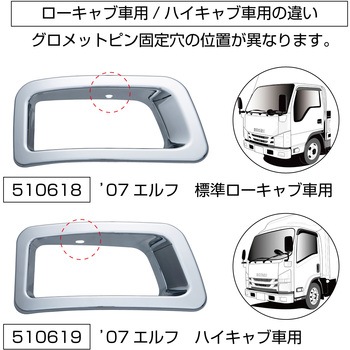 07エルフ純正バンパーフォグランプリム R/L JET INOUE(ジェットイノウエ)