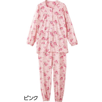 800342婦人大きめボタンのびのびストレッチパジャマ - ケアファッション