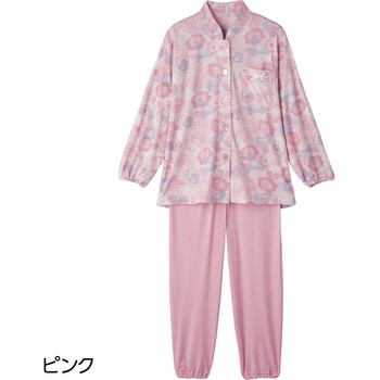 800456婦人大きめボタンプチサイズのびのびストレッチパジャマ ケアファッション