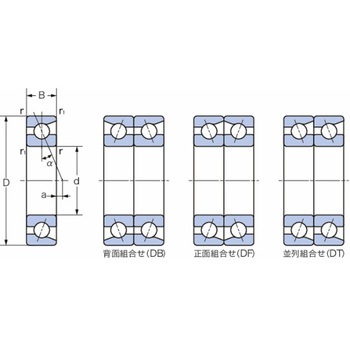 フラッシュグラウンド アンギュラ玉軸受(2個組合せ) 7219CDU NACHI(不二越)
