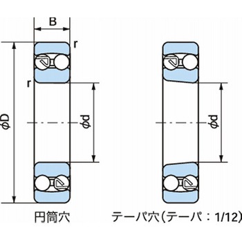 自動調心玉軸受 2204 NACHI(不二越)