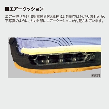 祭りたび9型風神 エアークッション付き(ハゼ) 日進ゴム