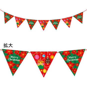 クリスマスポインセチアフラッグガーランド アルファ(販促)