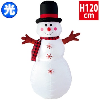 エアブロー チェックスノーマン(高さ：H120cm) アルファ(販促)
