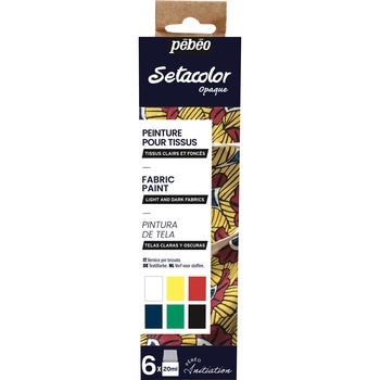 布用水性アクリル絵具セタカラー不透明色 6色×20ml ディスカバリーセット ペベオ