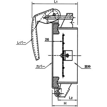 ワンタッチ窓 ハイネック形  網付タイプ(ボルト式 耐熱400℃) 椿本バルクシステム