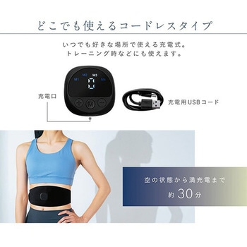 EMSベルト アブス 腹筋 充電式 10段階強度調節 4種モード アルインコ