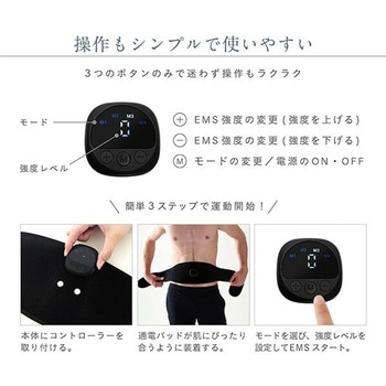 EMSベルト アブス 腹筋 充電式 10段階強度調節 4種モード アルインコ