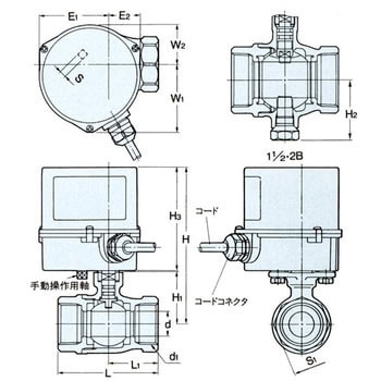 EA200-TE-50A 小型電動式 ボールバルブ(レデュースボア) 1個 キッツ