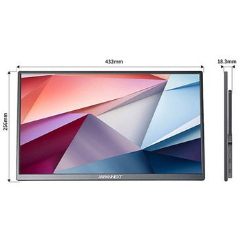 液晶ディスプレイ 18.5型/3840×2160/HDMI×1、USB-C×2/ブラック/スピーカー有/2年保証 - JAPANNEXT