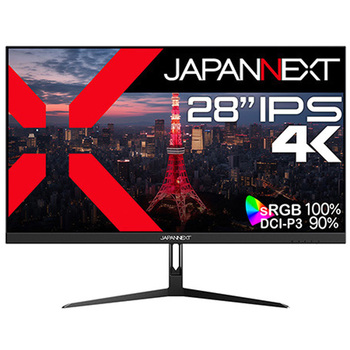 液晶ディスプレイ 28型/3840×2160/DP、HDMI×2/ブラック/スピーカー有/2年保証 JAPANNEXT