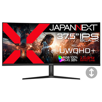 ゲーミング液晶ディスプレイ 37.5型/3840×1600/DP、HDMI、USB-C×1/ブラック/スピーカー有/2年保証 JAPANNEXT