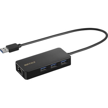Giga対応 USB-A LANアダプターハブ付 ブラック BUFFALO(バッファロー)