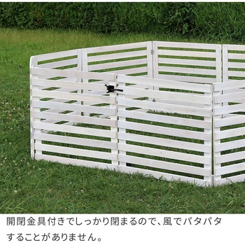 折り畳めるウッドフェンスゲートセット(横ボーダー) 住まいスタイル