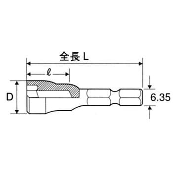 EHS-14 電動ドリル用ショートソケット(インパクト対応) 1個 トップ工業