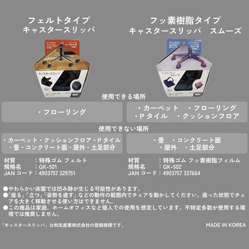 キャスタースリッパ カーペット用 WAKI