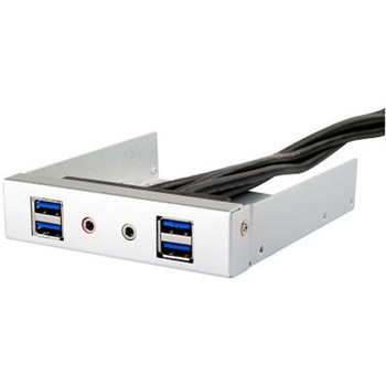 SilverStone 外部3.5ベイ用 ヘッドフォン+マイク端子、USB 3.0×4ポート増設パネル SST-FP32B-E SILVER STONE(シルバーストーン)