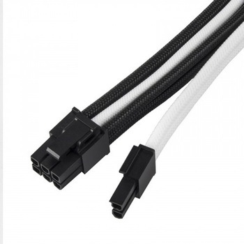 SilverStone 耐久性と柔軟性を向上させたPCIE6+2ピン電源延長ケーブル SST-PP07E-PCIBW SILVER STONE(シルバーストーン)