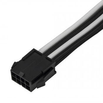 SilverStone 耐久性と柔軟性を向上させたPCIE6+2ピン電源延長ケーブル SST-PP07E-PCIBW SILVER STONE(シルバーストーン)