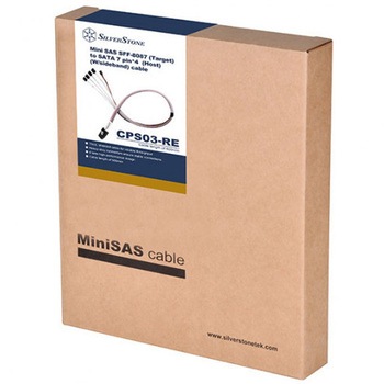 Câble Mini-SAS SFF-8087 Vers 4x SATA - SilverStone 50 Cm, Blindé, Pour Baies De Stockage, SGPIO