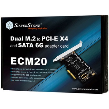 SilverStone M.2モジュールを2つ搭載できるM.2増設インターフェイスカード SST-ECM20 SILVER STONE(シルバーストーン)