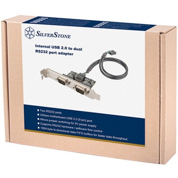 SilverStone 拡張カード 内蔵USB 2.0 デュアルRS232ポートアダプタ  SST-ECD01 SILVER STONE(シルバーストーン)