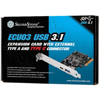 SilverStone PCIe 2.0 x2接続のUSB3.1インターフェイス増設カード SST-ECU03 SILVER STONE(シルバーストーン)