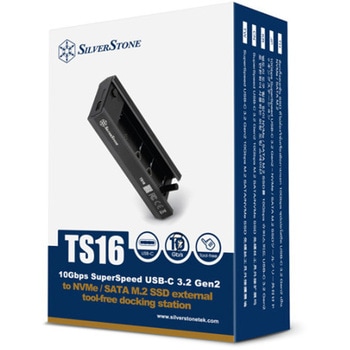 SilverStone 10Gbps SuperSpeed USB-C 3.2 Gen2～NVMe / SATA M.2 SSDツールフリー外付けドッキングステーション SST-TS16 SILVER STONE(シルバーストーン)