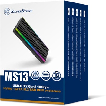 SilverStone USB-C 3.2 Gen2 G 10Gbps NVMe / SATA M.2 SSD RGBエンクロージャ SST-MS13 SILVER STONE(シルバーストーン)