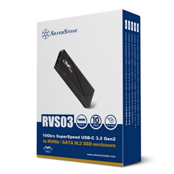 SilverStone 10Gbps SuperSpeed USB-C 3.2 Gen2～NVMe / SATA M.2 SSDエンクロージャ SST-RVS03 SILVER STONE(シルバーストーン)