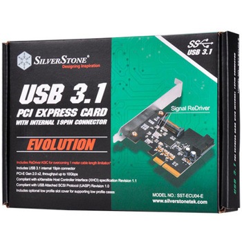 SilverStone USB3.1 増設カード 内部19ピン接続 SST-ECU04-E SILVER STONE(シルバーストーン)
