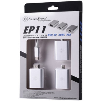 SilverStone USB 3.1 Type-CからMiniDP / HDMI / VGAに変換するコンビネーションアダプタ SST-EP11S - SILVER STONE(シルバーストーン)