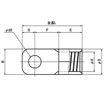 CB100-8 低圧開閉器用 裸圧着端子(CB形) 1箱(50個) ニチフ 【通販