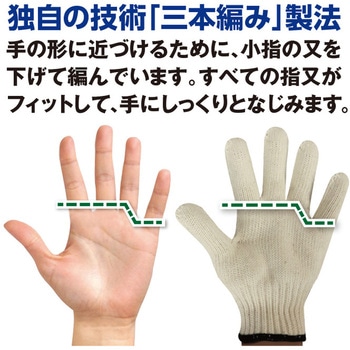 純綿厚手6本編手袋 6双組 FUKUTOKU(福徳産業)