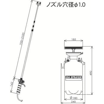 No.7560 プレッシャー式噴霧器 2頭式伸縮ノズル 1台 フルプラ 【通販