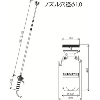 No.7700 プレッシャー式噴霧器 単頭式ノズル フルプラ タンク容量7L ...