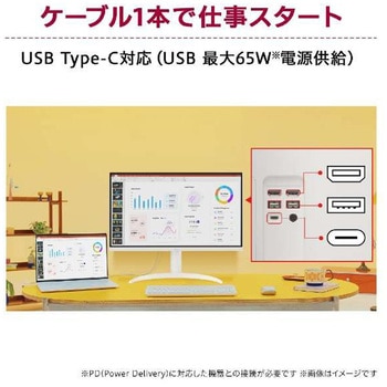 27インチ4Kスマートモニター(3840x2160/WebOS/ワイヤレス対応/IPS/HDMIx2/TypeC(PD65W)/スピーカー/チルト/高さ調整/ホワイト筐体/3年保証) LG