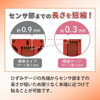 隅部対応ひずみゲージ(一般鋼材用・単軸) 共和電業(KYOWA)