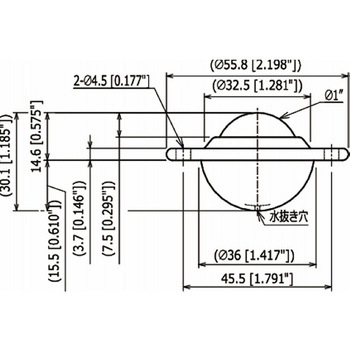 ボールトランスファー イグチベアー(プレス製品・落し込みタイプ・ステンレス製・上向き用) US-S型 井口機工製作所