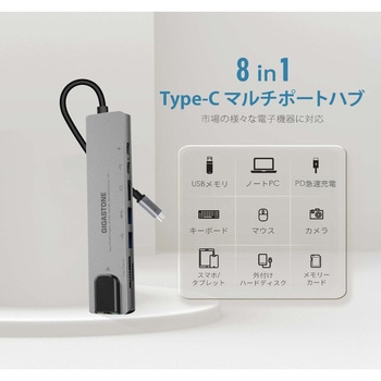Gigastone Type-C 8in1 ハブ Gigastone