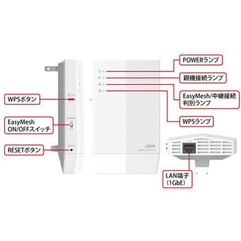 無線LAN中継機 11ax/ac/n/a/g/b 2401+573Mbps BUFFALO(バッファロー)