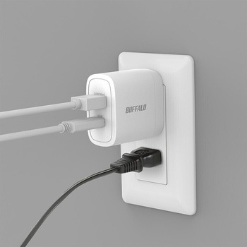 PD30W対応AC充電器 C×1/A×1 2ポート ホワイト - BUFFALO(バッファロー)