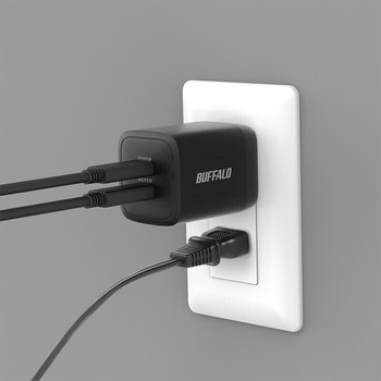 PD65W対応AC充電器 C×2ポート ブラック BUFFALO(バッファロー)