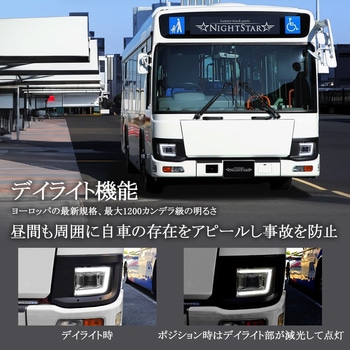 いすゞ エルガ・エルガミオ/日野ブルーリボン・レインボー プロジェクタ―LEDヘッド 左右セット JET INOUE(ジェットイノウエ)