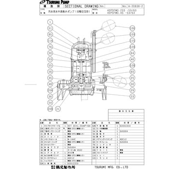 汚水用水中渦巻きポンプ (バンクスシリーズ) PSF型 鶴見製作所 水中