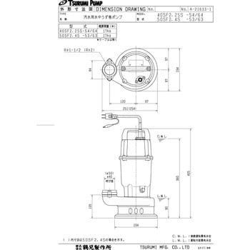 40SF2.25S 汚水用水中うず巻きポンプ SF型 1台 鶴見製作所 【通販