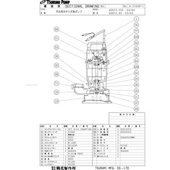 40SF2.25S 汚水用水中うず巻きポンプ SF型 1台 鶴見製作所 【通販