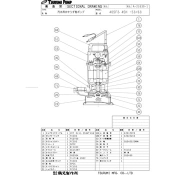 40SF2.4SH 汚水用水中うず巻きポンプ SF型 1台 鶴見製作所 【通販