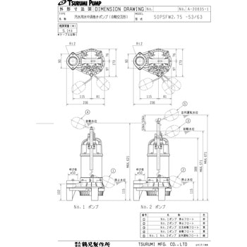 汚水用水中渦巻きポンプ (バンクスシリーズ) PSF型 鶴見製作所